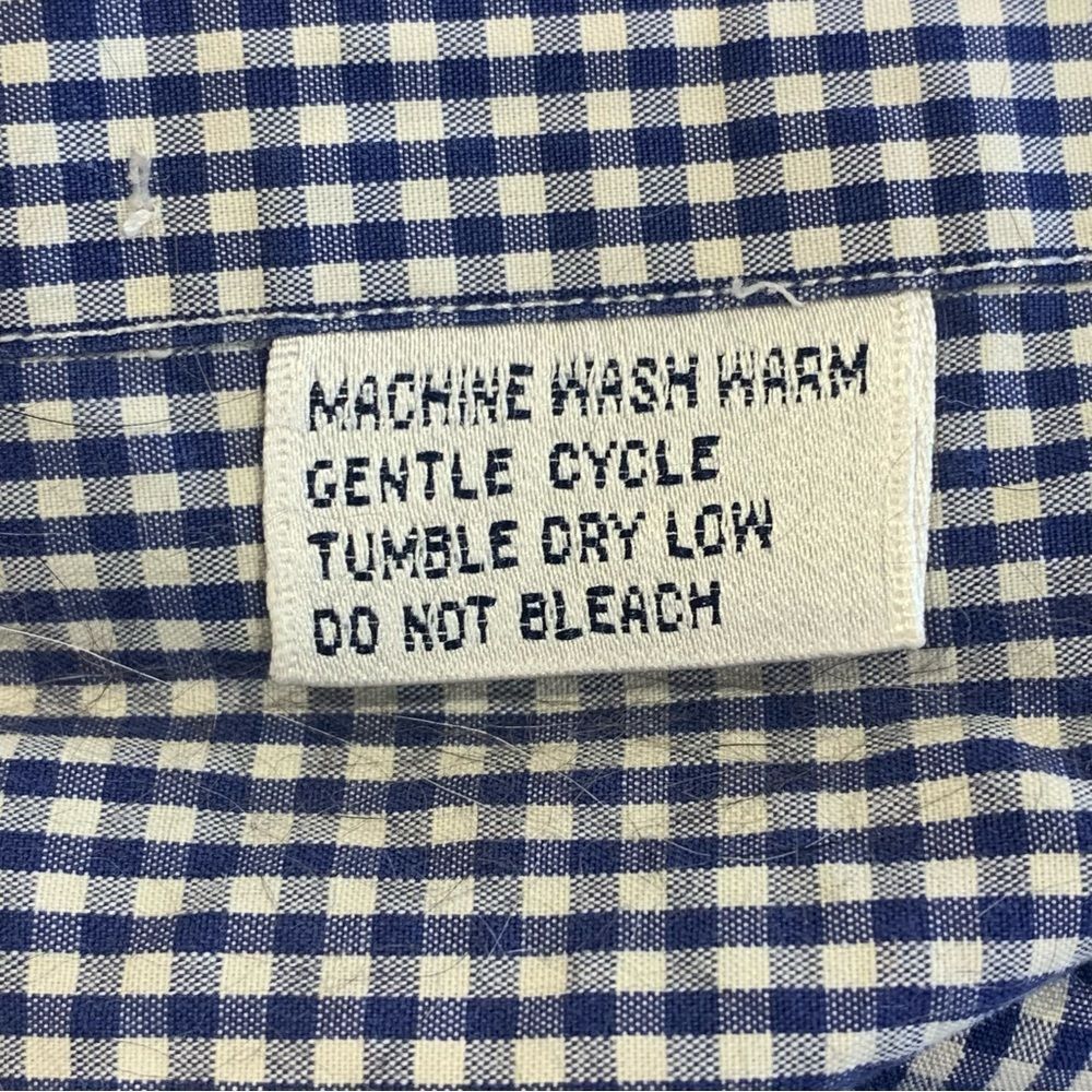 Facconable Blue Gingham Button Down Shirt Size 18… - image 6
